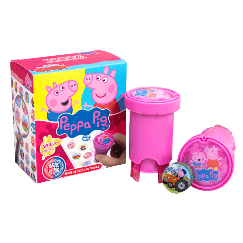 Chuge Children's Sticker Stamp Machine, Cartoon Stickers Toy for Boys And Girls, Reward Stickers with Peppa Pig And Puzzle Beans