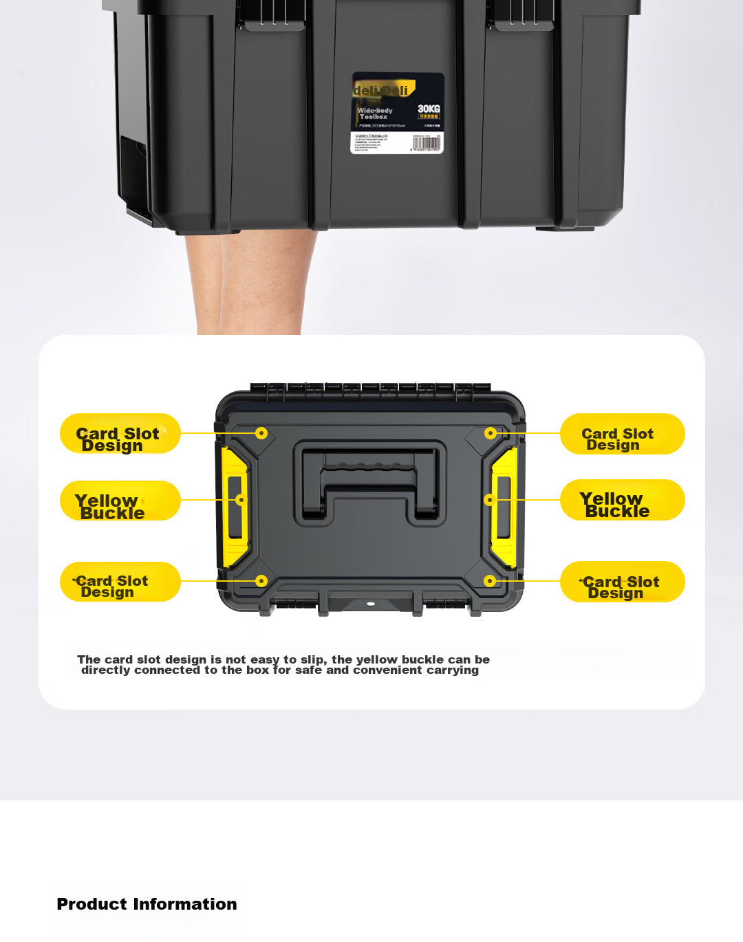 Deli 22-Inch Wide High Tool Box, Plastic Storage Container, Multifunctional Repair Household Hardware Organizer 13