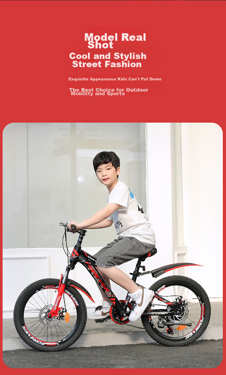 FOREVER Children's Bicycle, Boys And Girls Bike, Kids' Single-Speed Pedal Bike, Mountain Bike, Silver Color, 18 Inches 18
