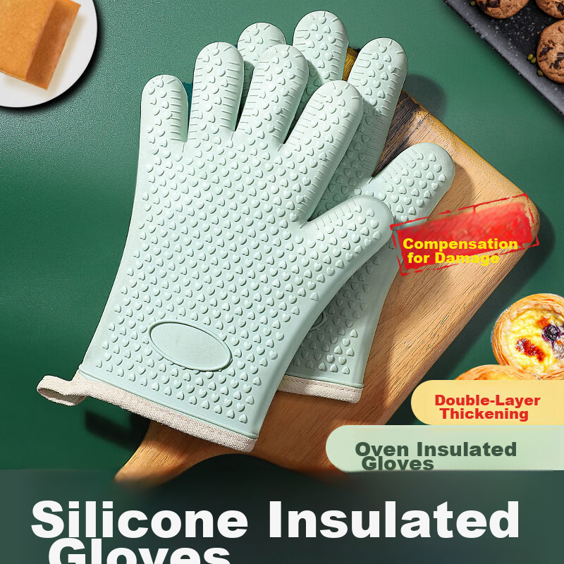 Jekero Five-Finger Thick Heat-Resistant Gloves, Insulated Anti-Scalding Gloves for Kitchen, Microwave Oven, Baking Oven, Specialized Thick Non-Slip