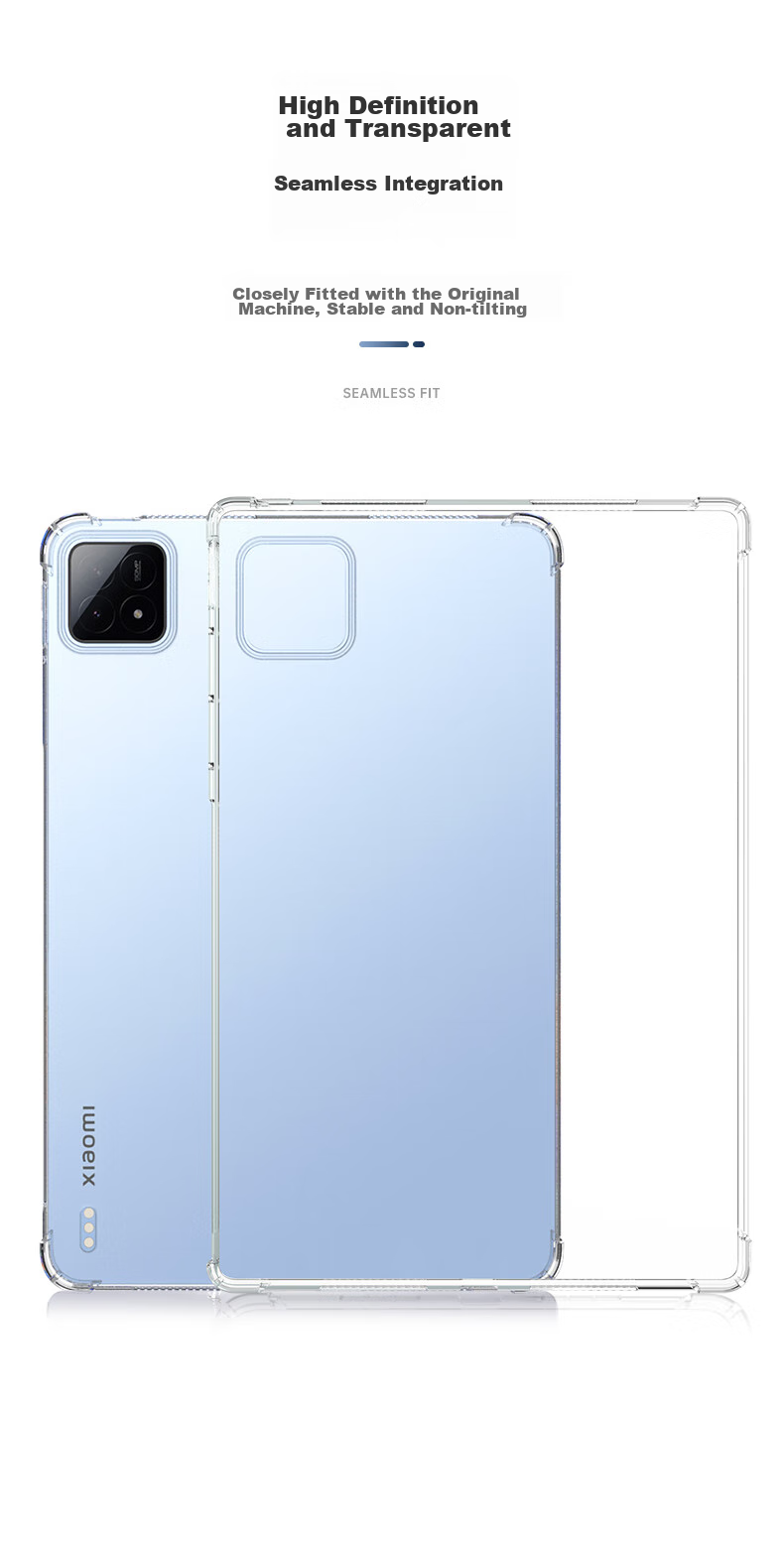 BIAZE Compatible with 2024 Xiaomi Pad 6s Pro 12.4-Inch Protective Case, Xiaomi Tablet Protective Cover, TPU Transparent Shockproof Outer Back Shell for Xiaomi Device PB501 6