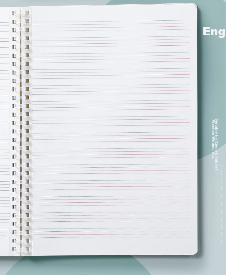 Wengu English Spiral Notebook, 80 Sheets, Simple Design, Aesthetically Pleasing, College Student Homework Book, Office Work Journal, SXQ-008 11
