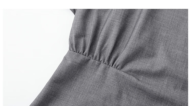 Dme Elegant Large Women's Summer Round Neck Waist-Cinching Urban Asymmetric Pleated Lightweight Commuter Short-Sleeve Dress for Wome 14