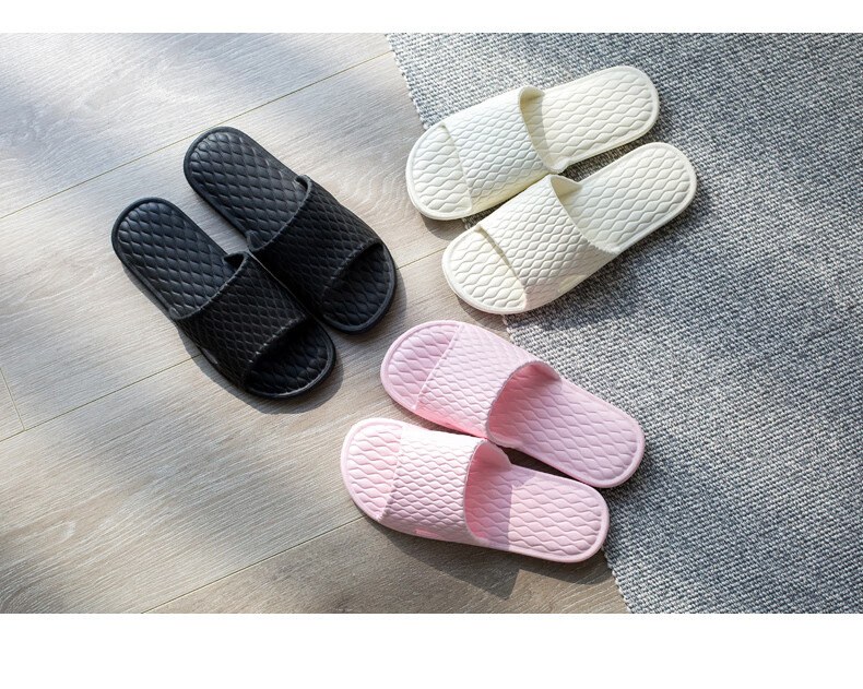 GUOLUOFEI Slippers for Men, Indoor Non-Slip Shower Bathroom Floor Flat Sole Couple Slippers for Women, Pink, Size 36-37 5