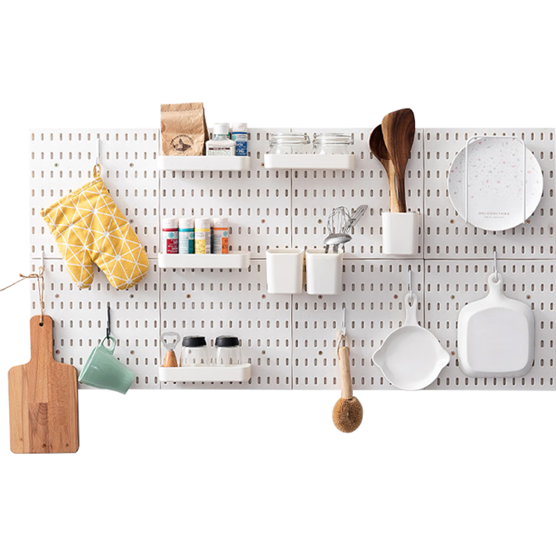 Banzheni Pegboard, No Drilling Required, Entryway Storage Table, Desktop Book And Clothes Rack, Wall-Mounted Kitchen Hooks, Storage Cabinet Accessories, Customized Set