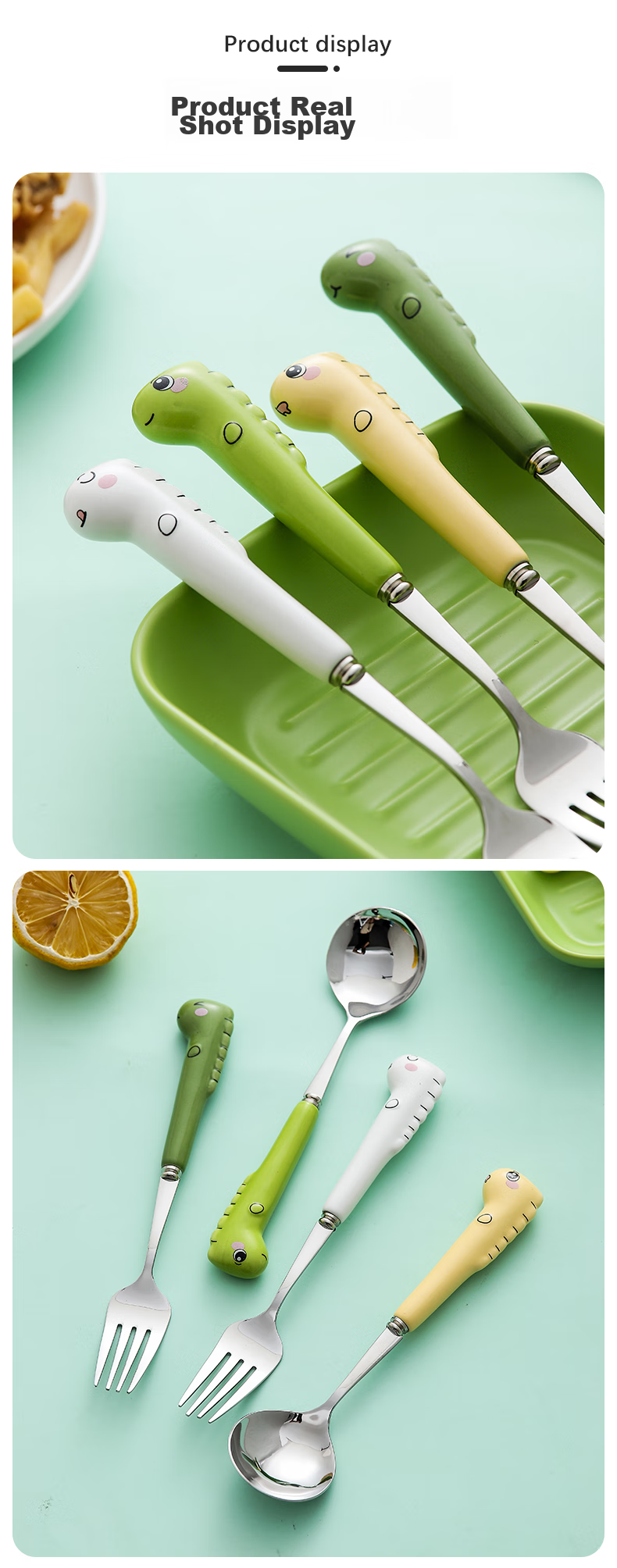 CORN Baby Spoon and Fork Set Stainless Steel Self-Feeding Training Utensils for Children 3 Years Old 304 Lunch Box 7