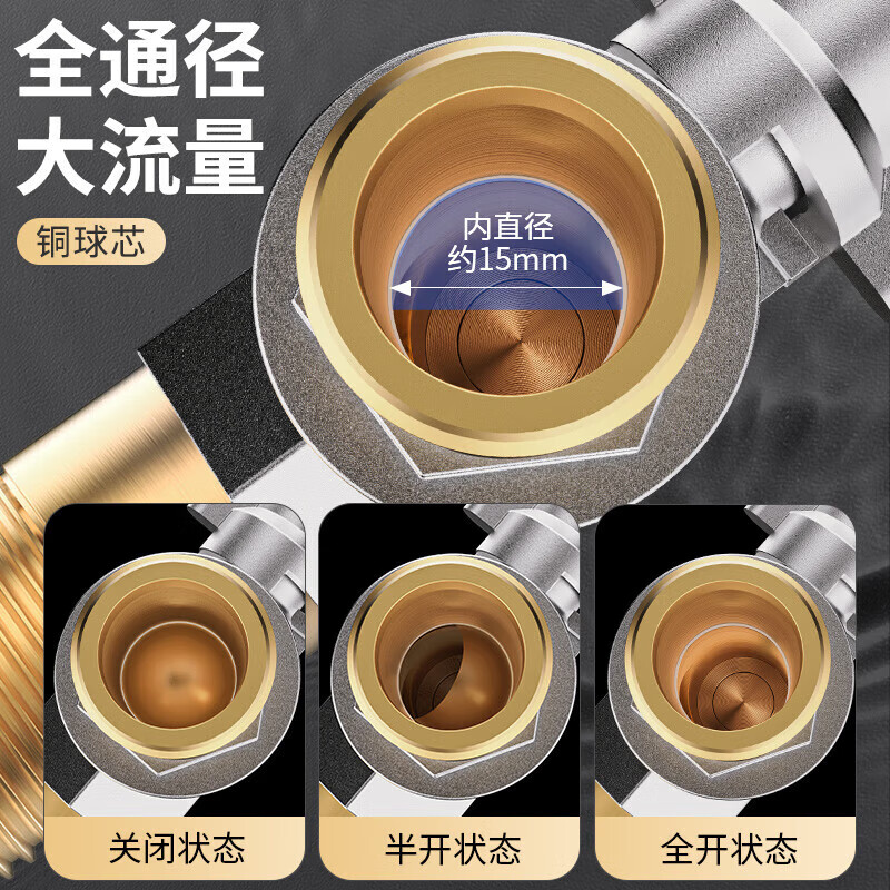 Haili Brass Ball Valve, Fully Open High Flow Angle Valve, Specialized for Gas Water Heater, Cold And Hot Water Valve Fittings, T19-1