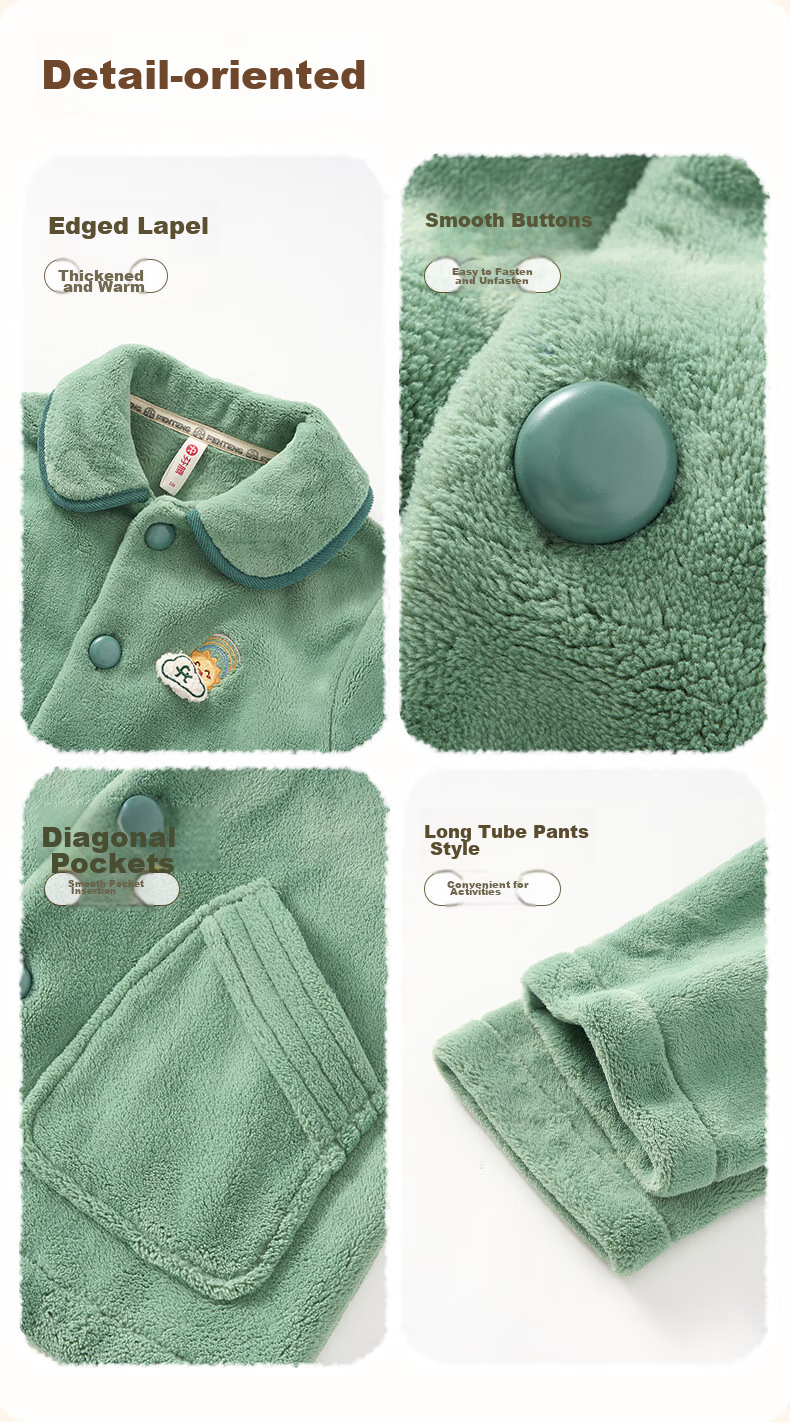 Fenteng Children's Pajamas for Boys, Anti-Static, Thickened Double-Sided Fleece, Warm, Big Kids' Loungewear Q9FJ257940359 15