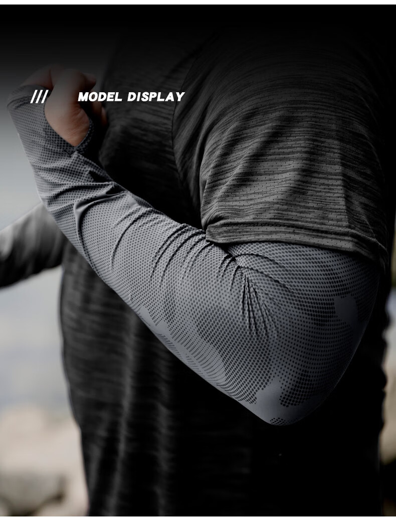 Zhanshuniao Wide-Elbow Ice Silk Sun Protection Arm Sleeves for Men, Plus Size, UV Protection Arm Covers, Cycling Arm Guards 7