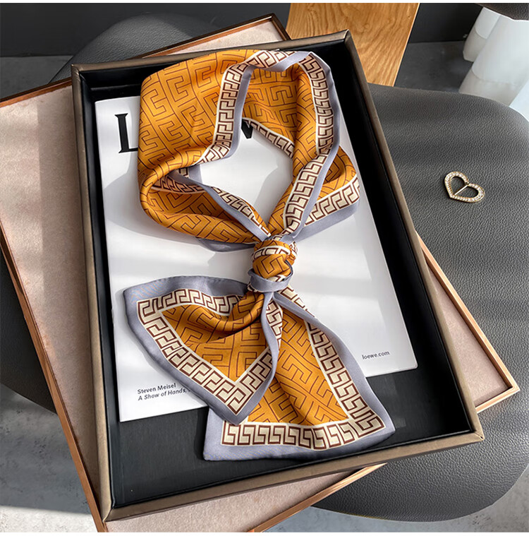 GLO-STORY Women's Scarf Korean Style Long Versatile Floral Square Scarf Gift for Mom Mother's Day Birthday Gift Box Set 21