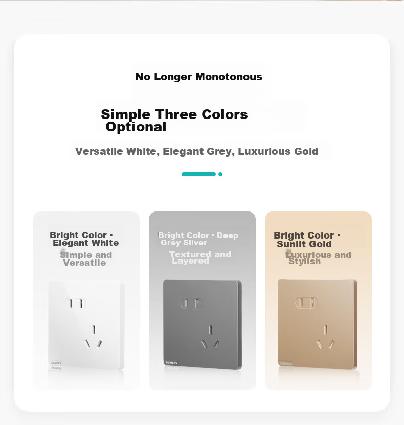 SIEMENS Socket Panel Set Angled Five-Hole 10-Pack 86-Type Concealed Power Socket Bright Elegant White 7