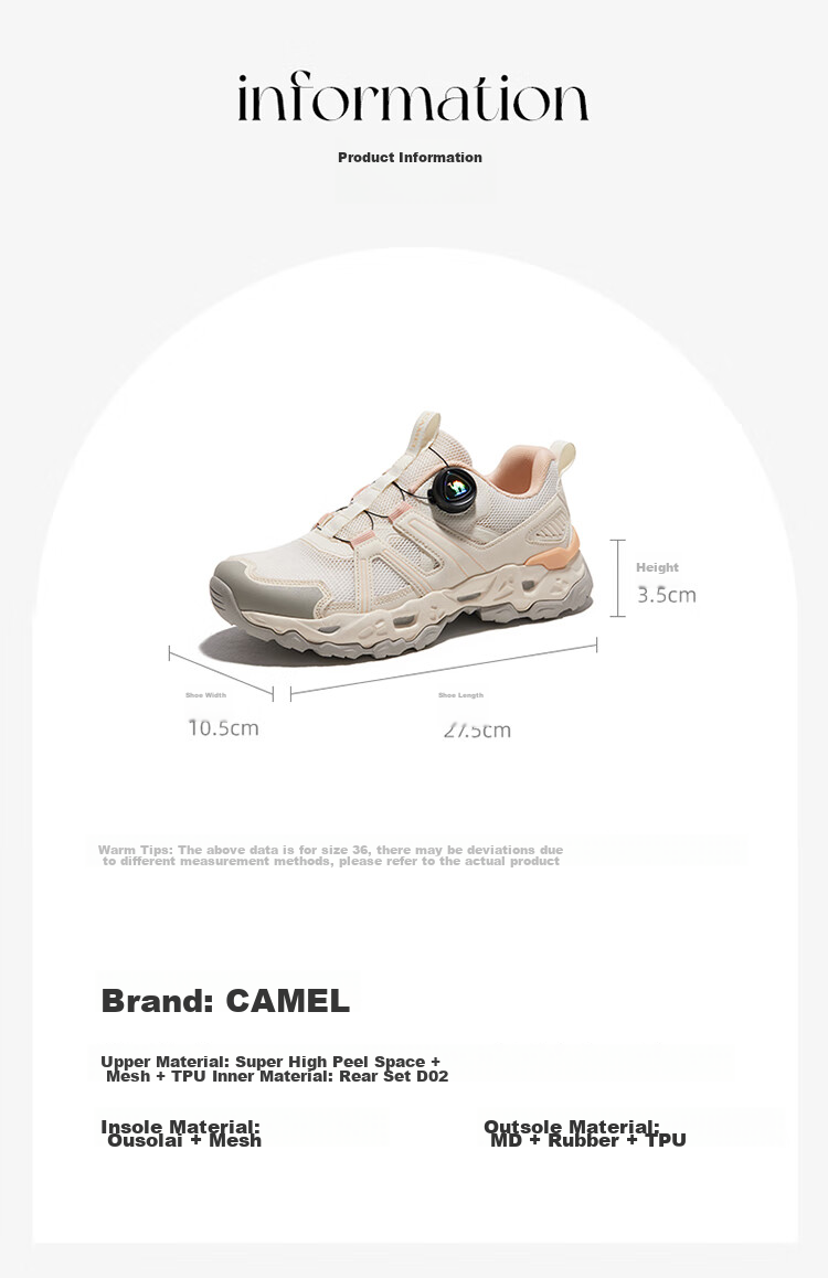 CAMEL Outdoor Hiking Shoes for Women, Breathable Mesh Upper, Wear-Resistant Non-Slip Professional Trekking Shoes F24B693029 13