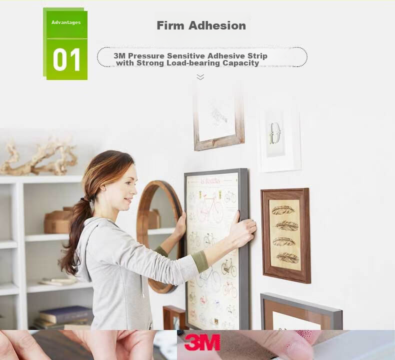 3M Invisible Magic Hook, Strong Adhesive Hooks for Wall Mounting And Photo Walls, Medium Size, 12 Pieces Per Set 2