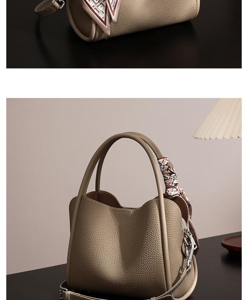 Aiqinghai Top-Grain Leather Handbag for Women, Tote Bag, Shoulder Bag, Crossbody Bag, Light Luxury Birthday Mother's Day Gift, Practical Present for Mom 10