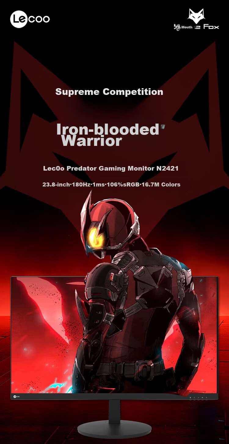 Lenovo Lecoo 27-Inch 2K 180Hz High-Definition FastIPS Display Screen, 1ms HDR Low Blue Light, External Laptop PS5 Gaming Computer Monitor, Mengjing K2718Q 1