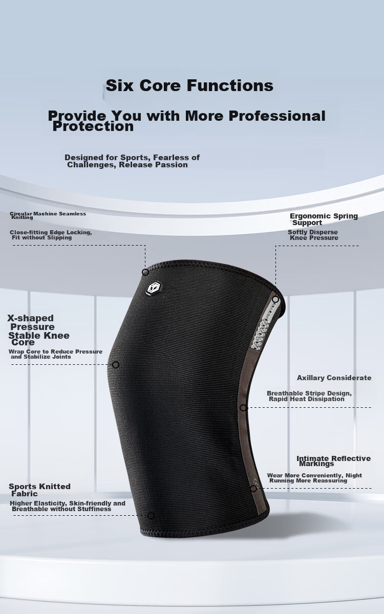 JD Original X100 Knee Brace, Professional Sports Support, Warmth, for Running, Basketball, Badminton, Hiking, Meniscus Protection, Specialized, Black M 6