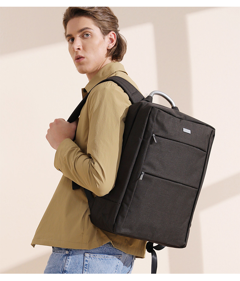 LEXON Men's Business Backpack, 15.6/16 Inch Laptop Bag, Commuter Travel Business Trip Double-Layer Backpack 14