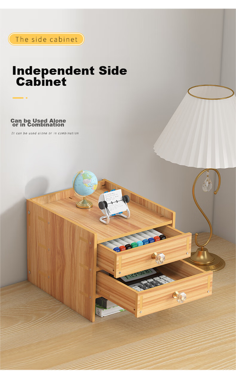 Shuranjia Monitor Riser Stand, Desktop Organizer with Drawer, Cherry Wood Color, SZ08-2 9