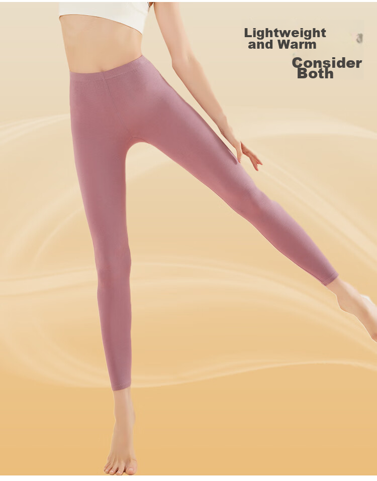 MiiOW Modal Autumn Pants for Women, Thermal Underwear, Ultra-Thin Face Mask Pants, Heating Silk Base Layer Pants, Slim-Fit Cotton Pants, Skin Color, Size L 19