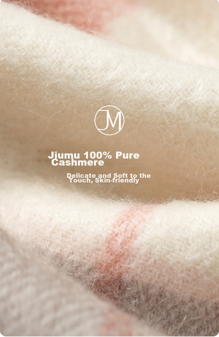 JIUMU 100% Cashmere Scarf for Women, Autumn And Winter Shawl, Warm Neck Wrap, Gift for Girls, National Day Birthday Present, Gift Box Set 3