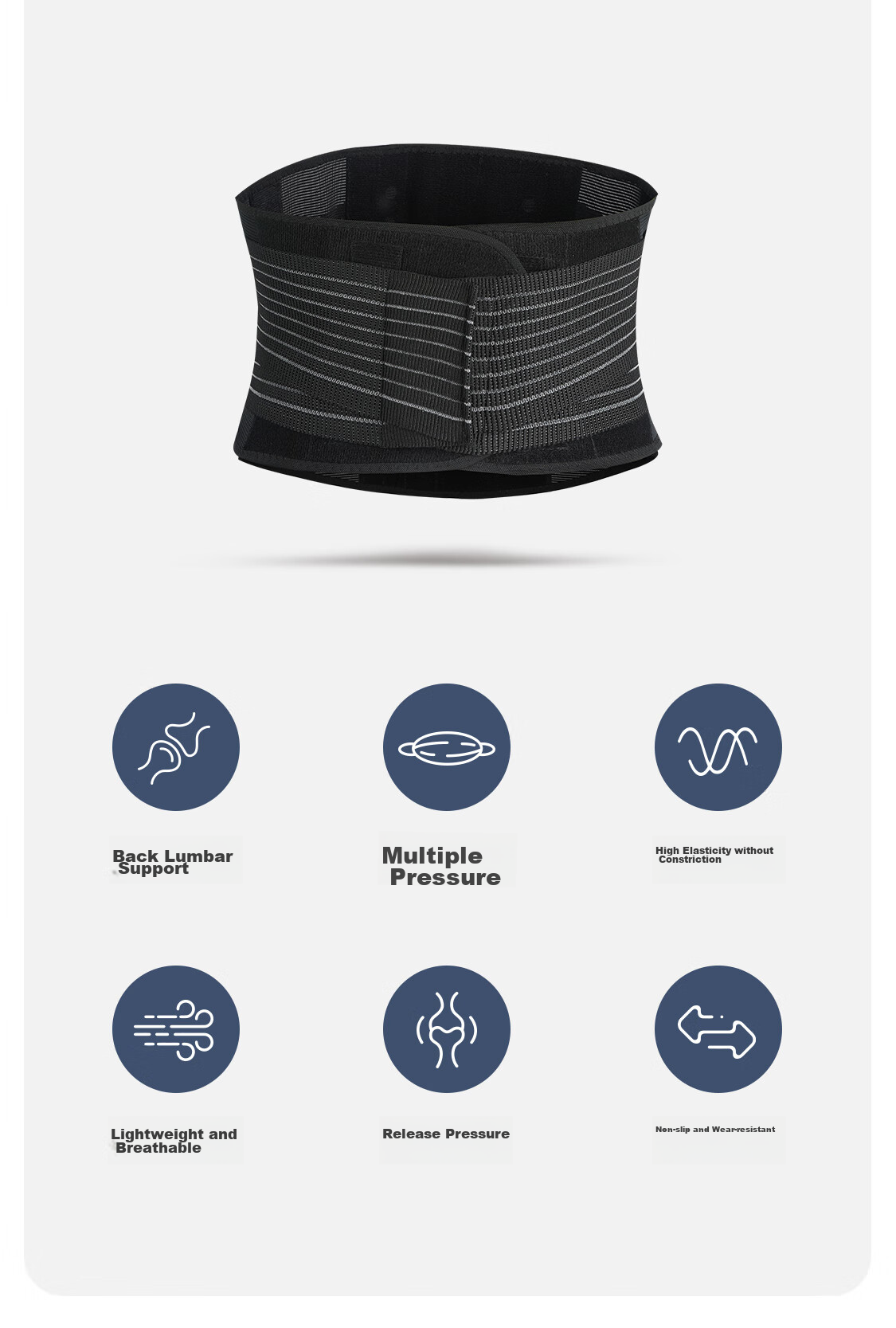 NAILEKESI N Fitness Exercise Waist Support Belt for Weightlifting, Squats, Deadlifts, Badminton, Basketball, Long-Standing, Prolonged Sitting, Support, Pressure Relief, Abdominal Compression, And Waist Brace 5