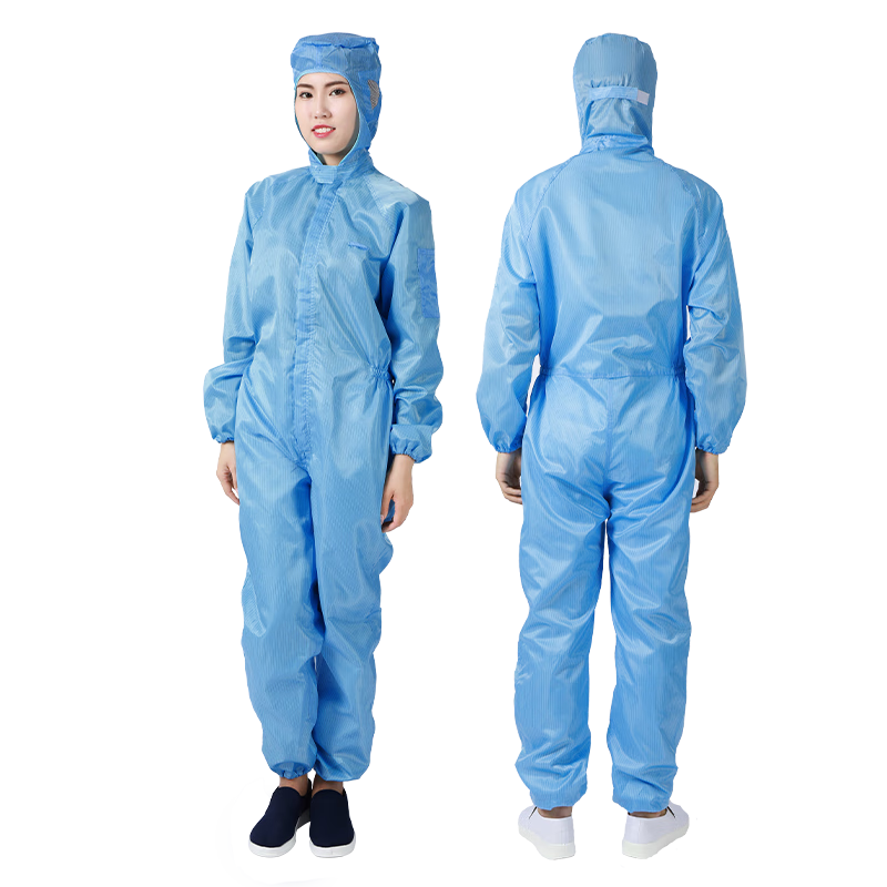 Mulang Anti-Static Coverall Cleanroom Suit Food Factory Protective Clothing Electronic Factory Dust-Free Workshop Anti-Static Dustproof Workwear Hooded Coverall White 2XL [Jing Suda]