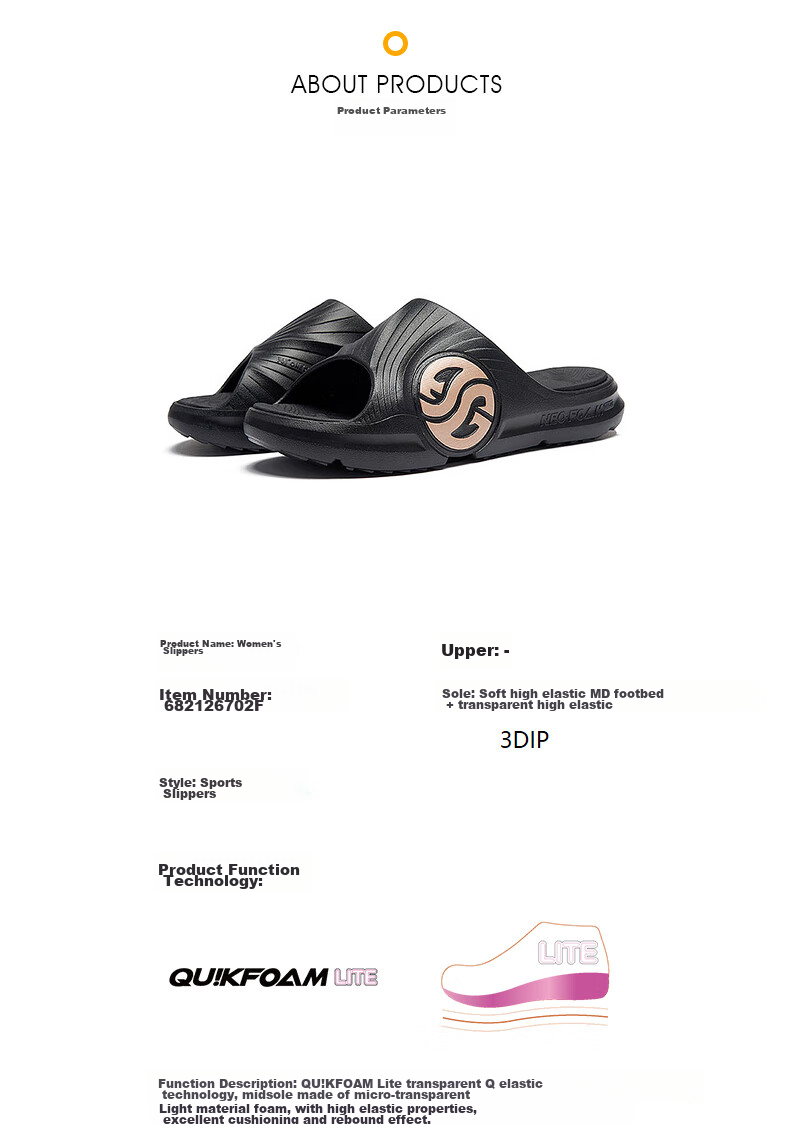 361° Women's Slippers, Summer AG Outdoor Water Sports Thick-Soled Beach Casual Sandals, 682126702F-8 48