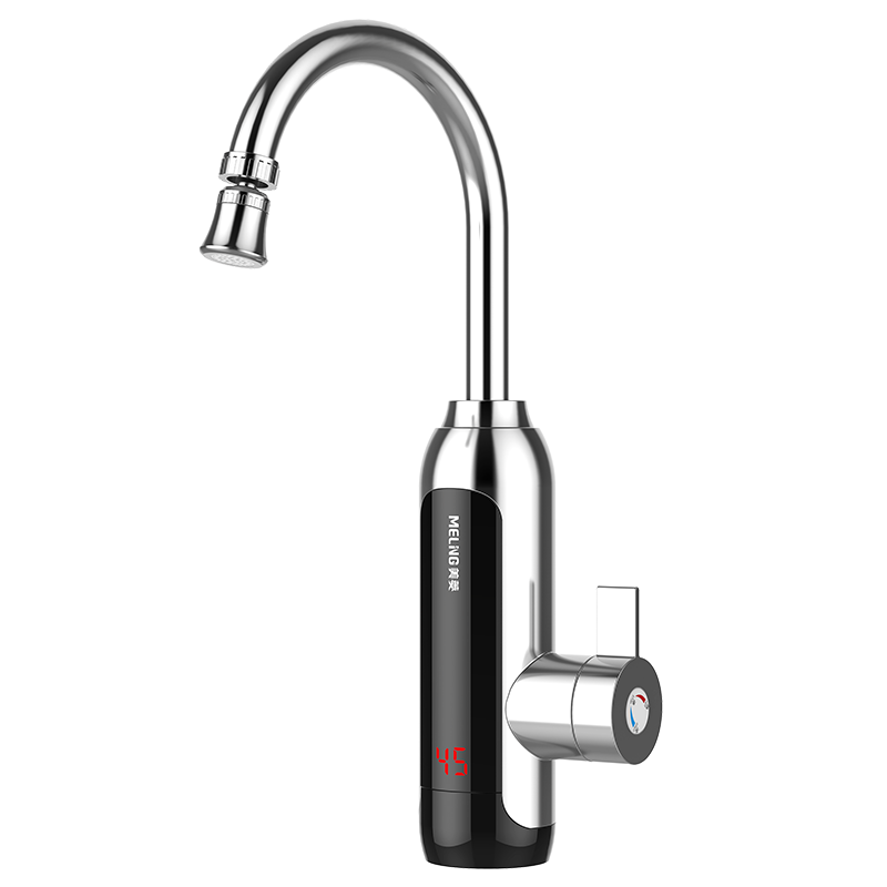 MeiLing Electric Hot Water Faucet with Instant Heating And Hot Water Dispenser, Fast Heating Electric Water Heater for Home Use, Quick-Heating Faucet MF-D349 Silver Model