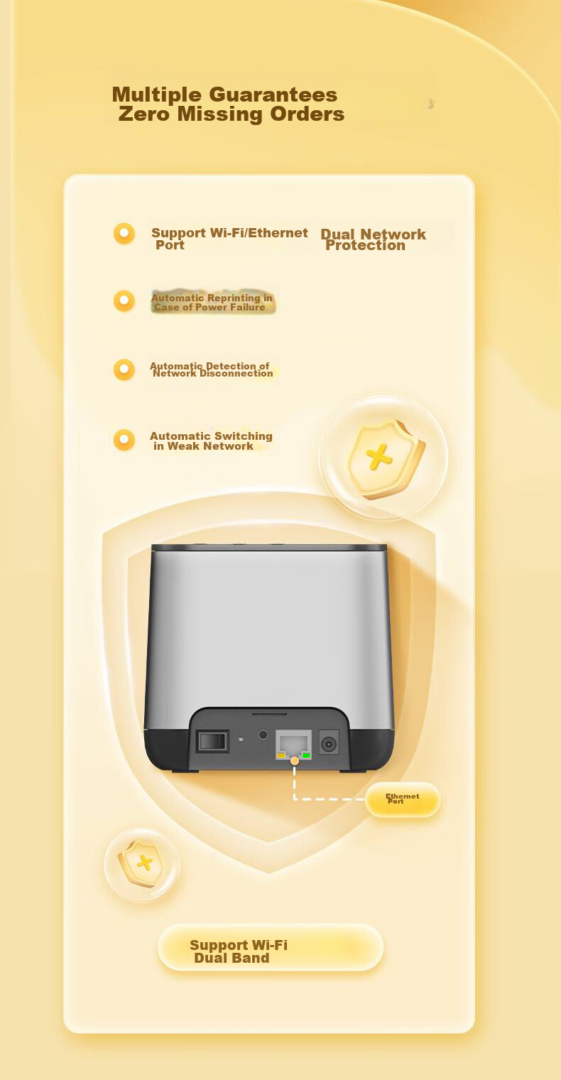 Meituan Fully Automatic Order Acceptance, Takeout Printer, 58mm Receipt Printer, Hengle Yun Printer for Takeout Connection, WIFI Network Connection + Manual Paper Tear Versio 1