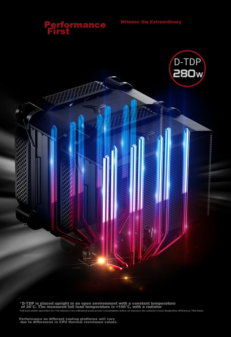 JONSBO HP400S Black CPU Cooler (Multi-Platform, 4 Heat Pipes, Bottom-Mounted CPU Cooler, PWM Intelligent Temperature Control, 9CM Fan, 1700/AM5) 6