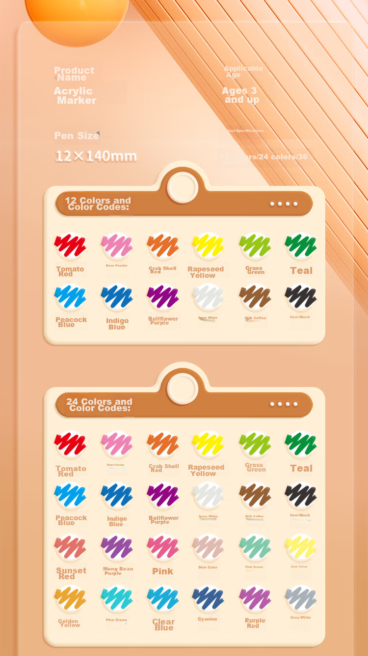 GuangBo Soft Tip Acrylic Markers, 12 Colors, Water-Based, Large Capacity, for Art Students, Drawing Markers, Quick-Drying, Graffiti, Guka Drawing Pens, H02275 Watercolor Pens, Art Educatio 19