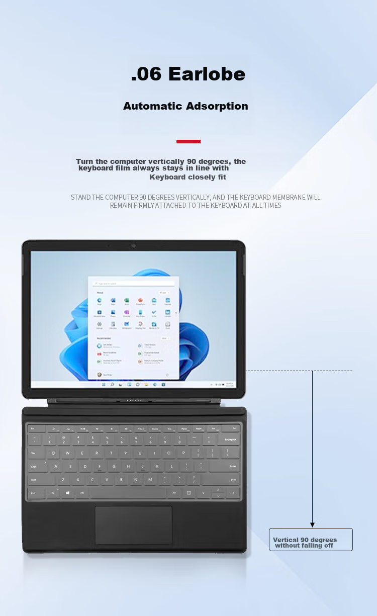 JPLAYER Keyboard Protector for Microsoft Surface Laptop Go 3/Laptop Go 2 Laptops, High Transparency Ultra-Thin Invisible Film, Waterproof And Dustproof Cover 7