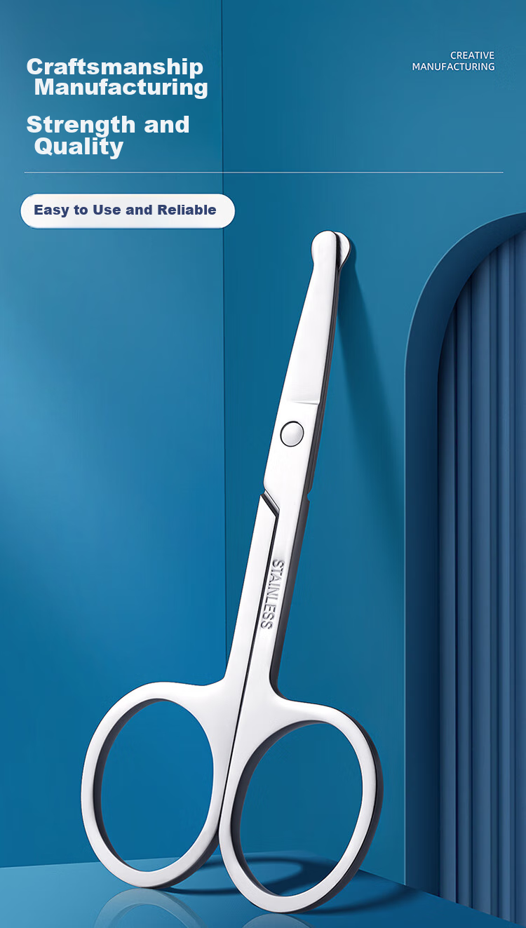 Sijiang Stainless Steel Nose Hair Trimmer with Round Tip, Manual Circular Clipper for Nose Hair And Beard, Single Pack 3