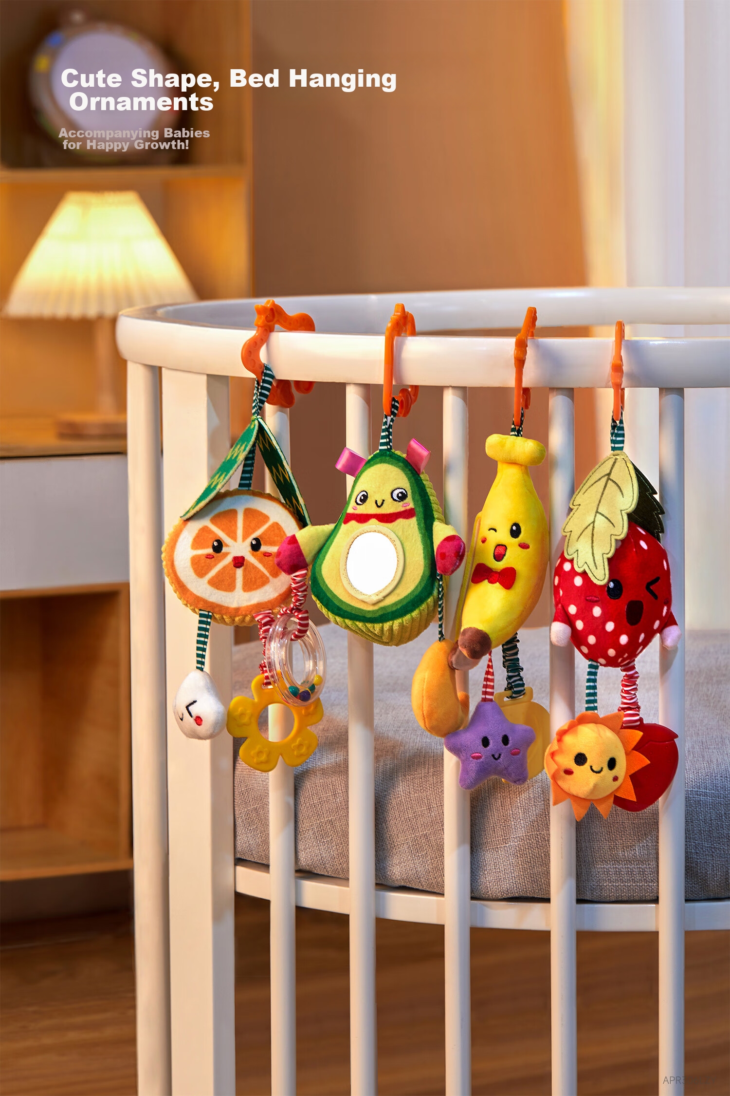 Tumama Kids Baby Crib Bell, Teether, Soothing Stroller Pendant, 0-1 Year Old Plush Bed Hanging, Newborn Car Toy 3