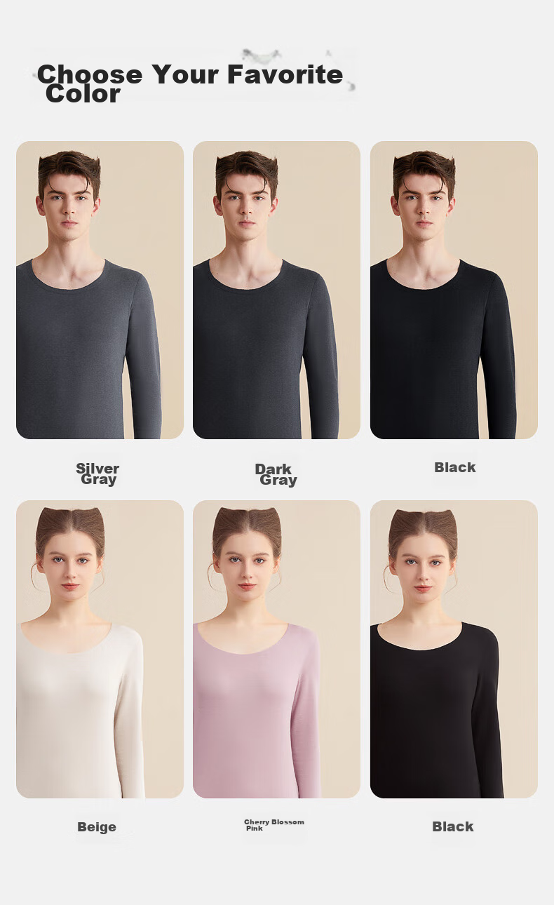 MiiOW Thermal Underwear for Men, Silk And Down Blend, Seamless Warm Base Layer, Autumn Top And Bottom Set, New Style for 2026 23