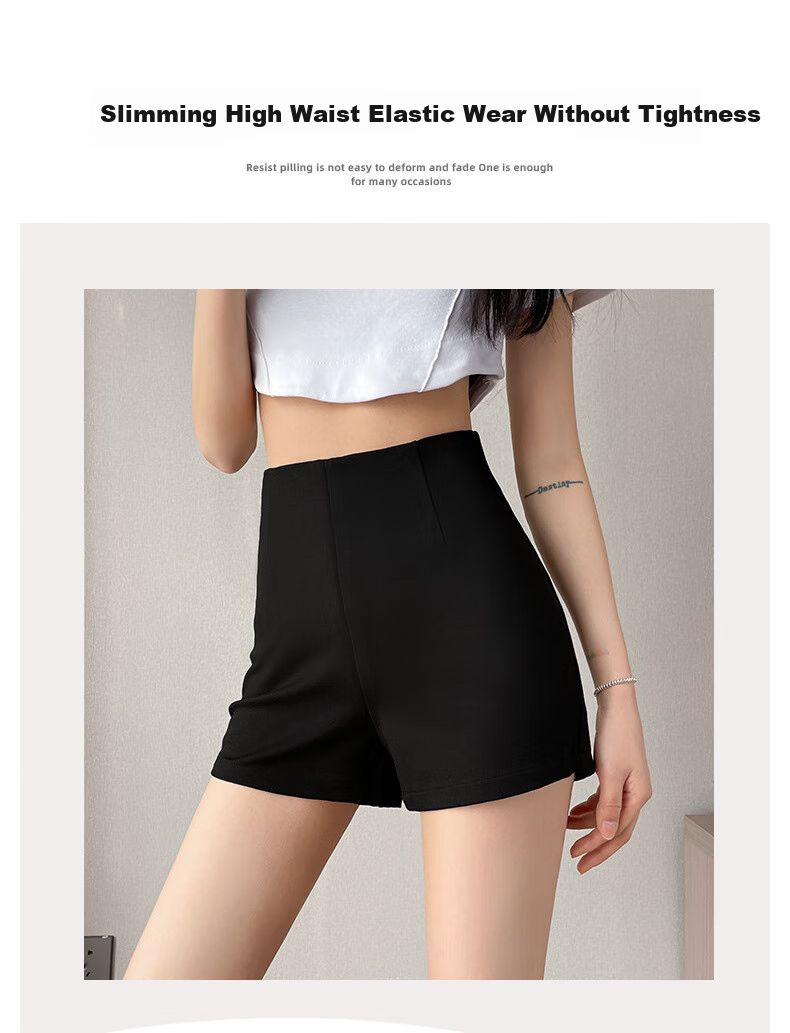 LangSha Black Suit Shorts for Women, 2026 New Style, Slim-Fit Base Layer, High-Waisted, Slimming A-Line, Petite, Hot Pants for Trendy Girls 8