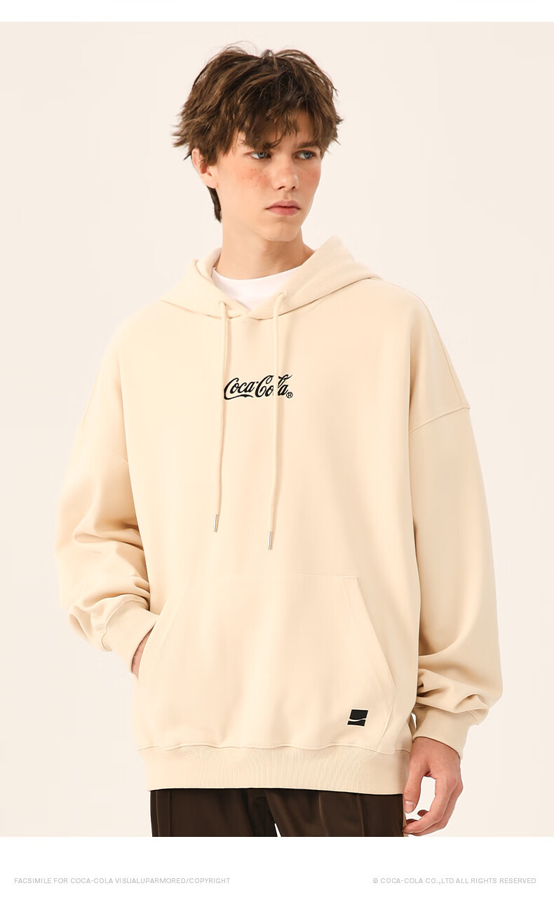 Coca-Cola Hoodie for Men, Spring And Autumn Casual Hooded Jacket, Couple's Outerwear, Black, S (90-110 Jin) 10