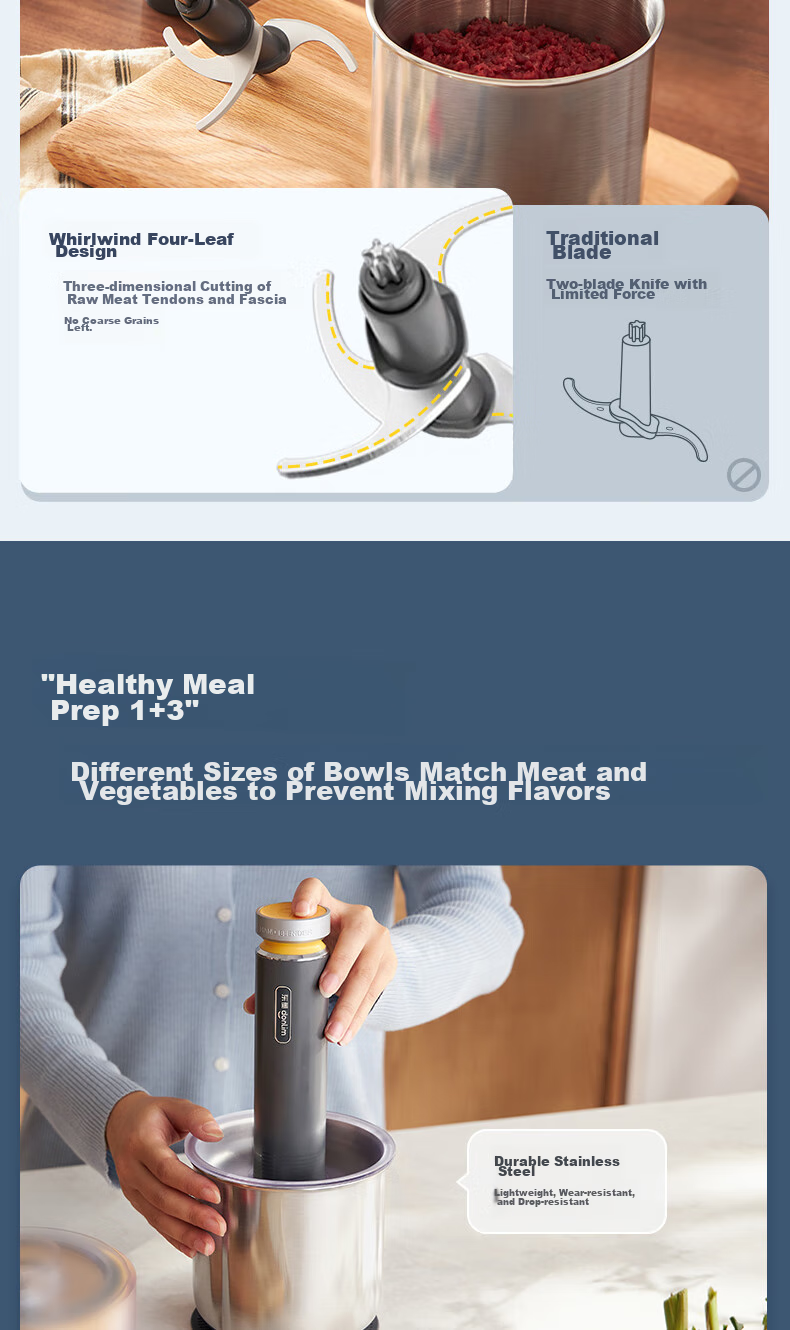 Donlim Meat Grinder Home Set Seasoning Machine Electric Baby Food Processor Multi-Functional All-In Mincer And Chopper DL-5028 Stainless Steel 15
