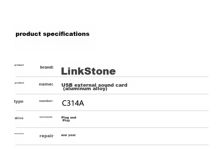 LinkStone USB External Independent Sound Card Plug-And Desktop Computer Laptop Connection 3.5mm Audio Headphones Microphone Speaker Converter Head C314A New 8
