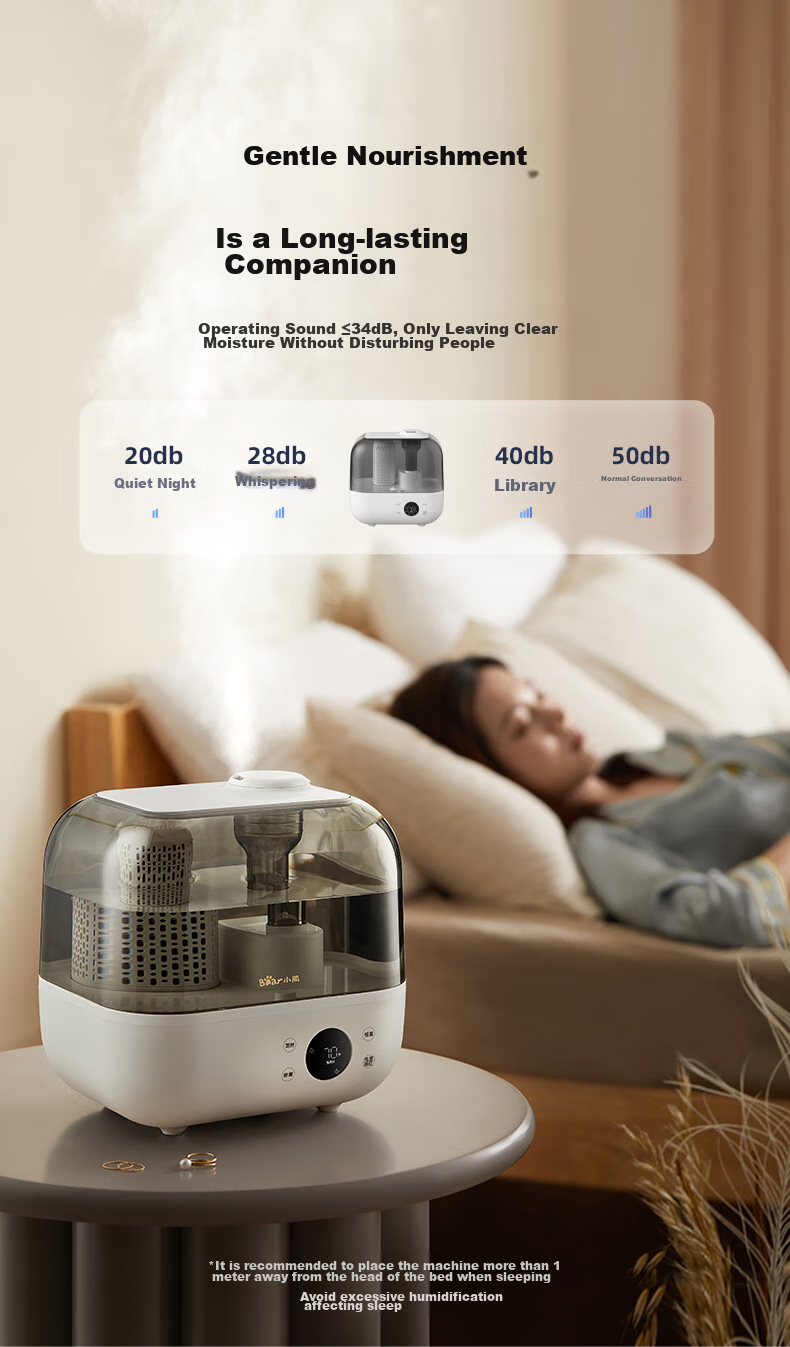 Bear [High-Temperature Sterilization] Humidifier, Home Bedroom Maternal And Infant Large Mist Air Humidifying Purifier, Office Desk Small Humidifier Aromatherapy Box JSQ-F50A1 11