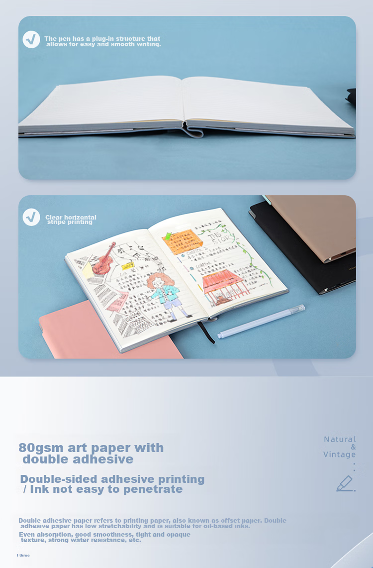 Deli A5/112 Sheets Morandi Color Series Insertable Leather Cover Notebook New Year Gift Journal Diary Notebook 210mm*143mm 22290 Blue 9