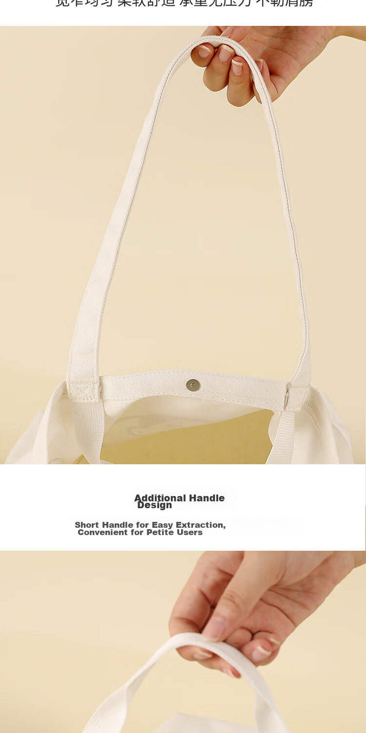 KOKUYO Noritake Collaboration Tote Bag, Portable Fashion Canvas Bag, Instagram-Style Handbag, Shopping Bag, Simple Large-Capacity Shoulder Bag, Tutoring Bag, WSG-KB2X02W Canvas Bag 8
