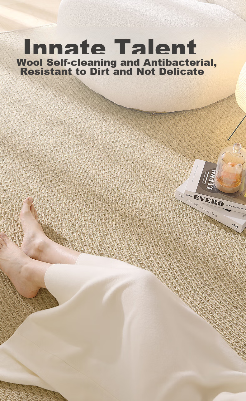 Dajiang Bedroom Bedside Rug, Wool Light Luxury High-End Feel, End-Of Rug, Long Strip Bedrug, 60x180cm 13