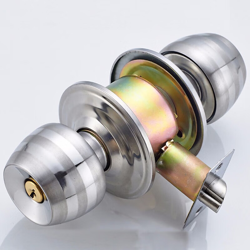 Chugong Spherical Lock, Interior Door Lock, Round Lock, Old-Style Wooden Door Stainless Steel Ball Lock, Double Latch Universal Model