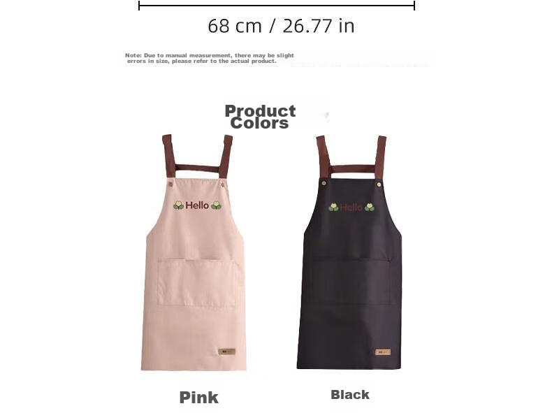 Guangduola Waterproof Apron, Kitchen Oil-Proof, Home Cooking, Sleeveless Workwear, Unisex for Men And Women, Household Cleaning, Pink 11