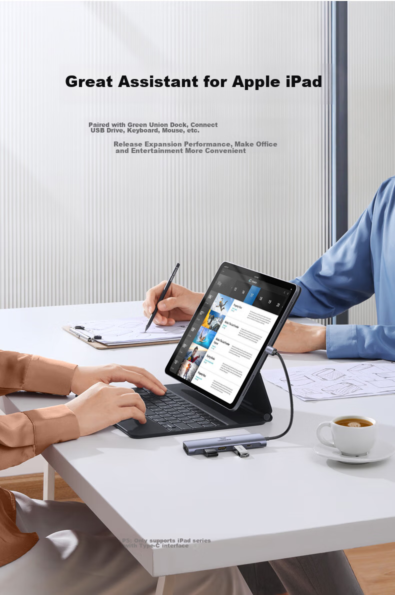 UGREEN Type-C Expansion Dock, 4K 60Hz Hub, USB Multi-Port Adapter, HDMI 2.0 Female Converter, Compatible with Apple Laptops, Mac Computers, IPad Pro, And Smartphones 14