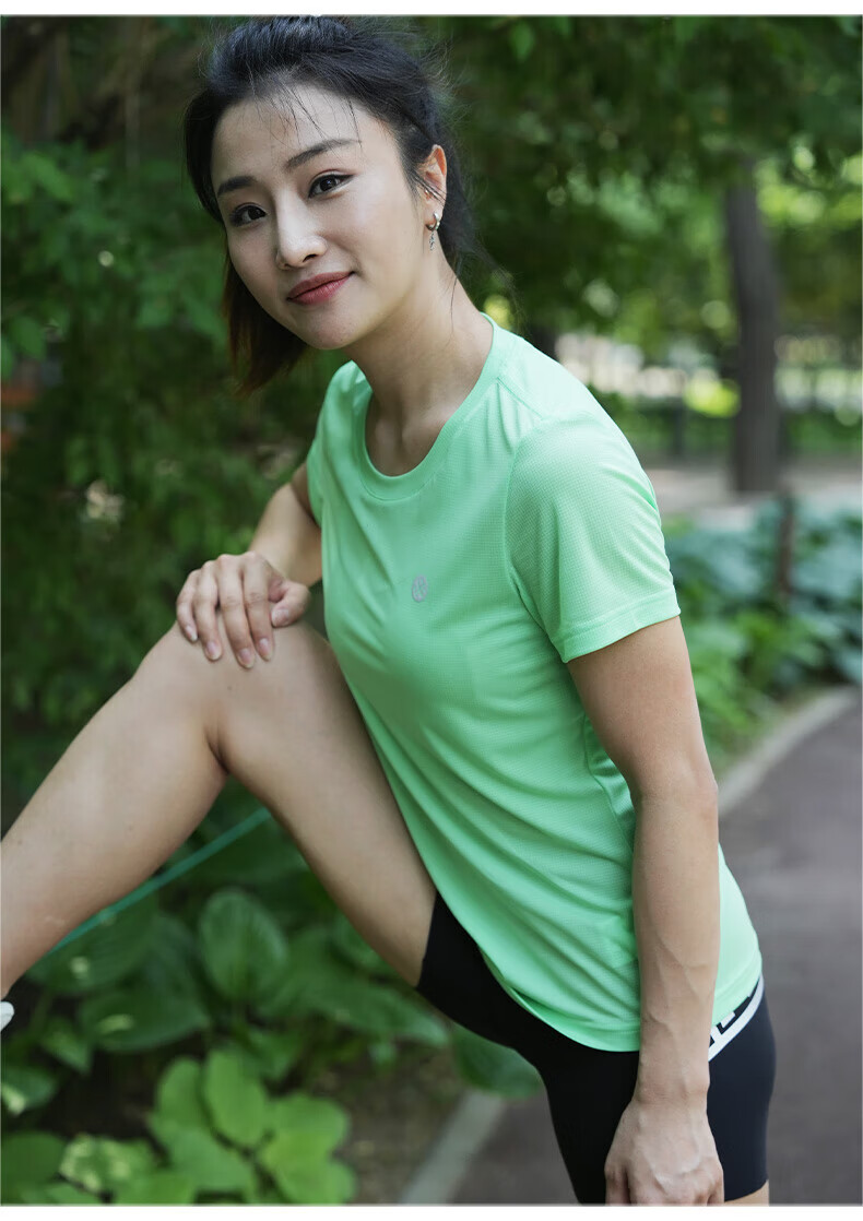 Bmai Bmai Running Fitness Training Short-Sleeve Spring Summer Commute Jogging T-Shirt for Women, Breathable Anti-Chafing Quick-Dry Top for Wome 7