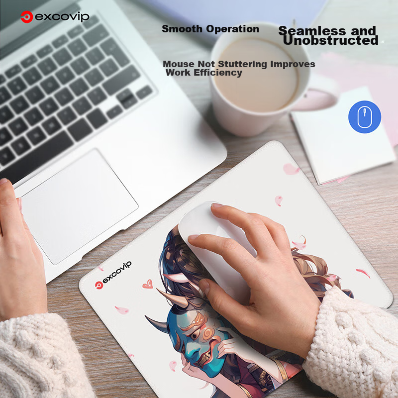 EXCO Guimian Xianji Mouse Pad, Small Cartoon Anime Desk Mat with Locking Edge, Office Gaming Computer Small Pad, Portable And Convenient, 0239 8