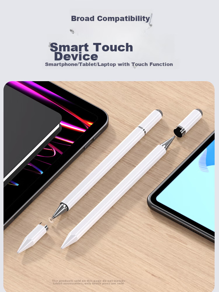 ESCASE [Three-In] IPad Capacitive Stylus, Mobile Phone Tablet Touch Writing Pen, Magnetic Screen Compatible with Huawei Apple Pencil Second Generation, Tech White TP-I15Pro 8
