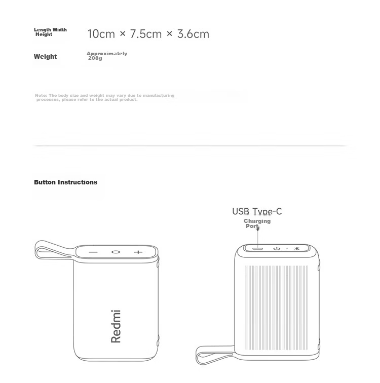 MI Redmi Bluetooth Speaker, Black, MI Speaker Audio System, Long Battery Life, IP67 Dust And Water Resistant, Portable Outdoor Speaker with Subwoofer, High-Fidelity, Gift, Home Use 23
